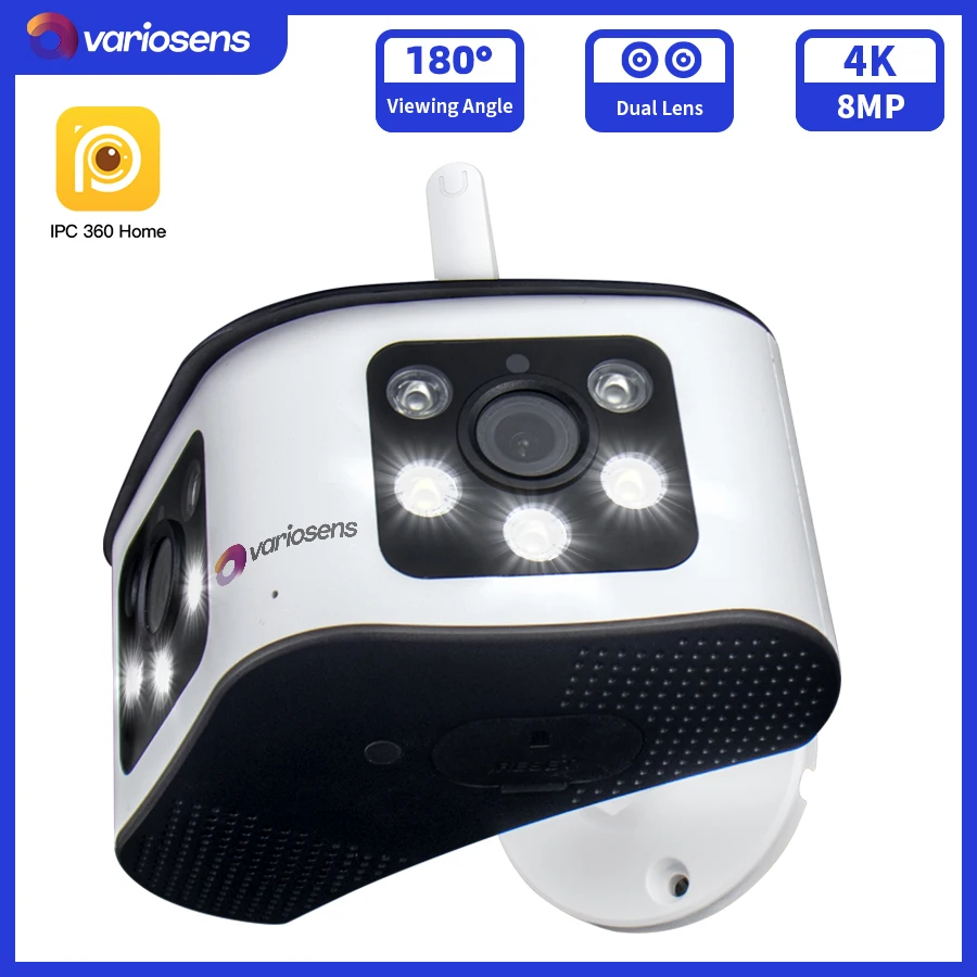 4K Dual Lens Wifi Surveillance Security Ip Cameras Wireless Outdoor 8MP