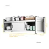 Modern Stainless Steel Kitchen Cabinets Wall-mounted Storage Cabinets Minimalist Multi-functional Home Hanging Kitchen Cabinet 6