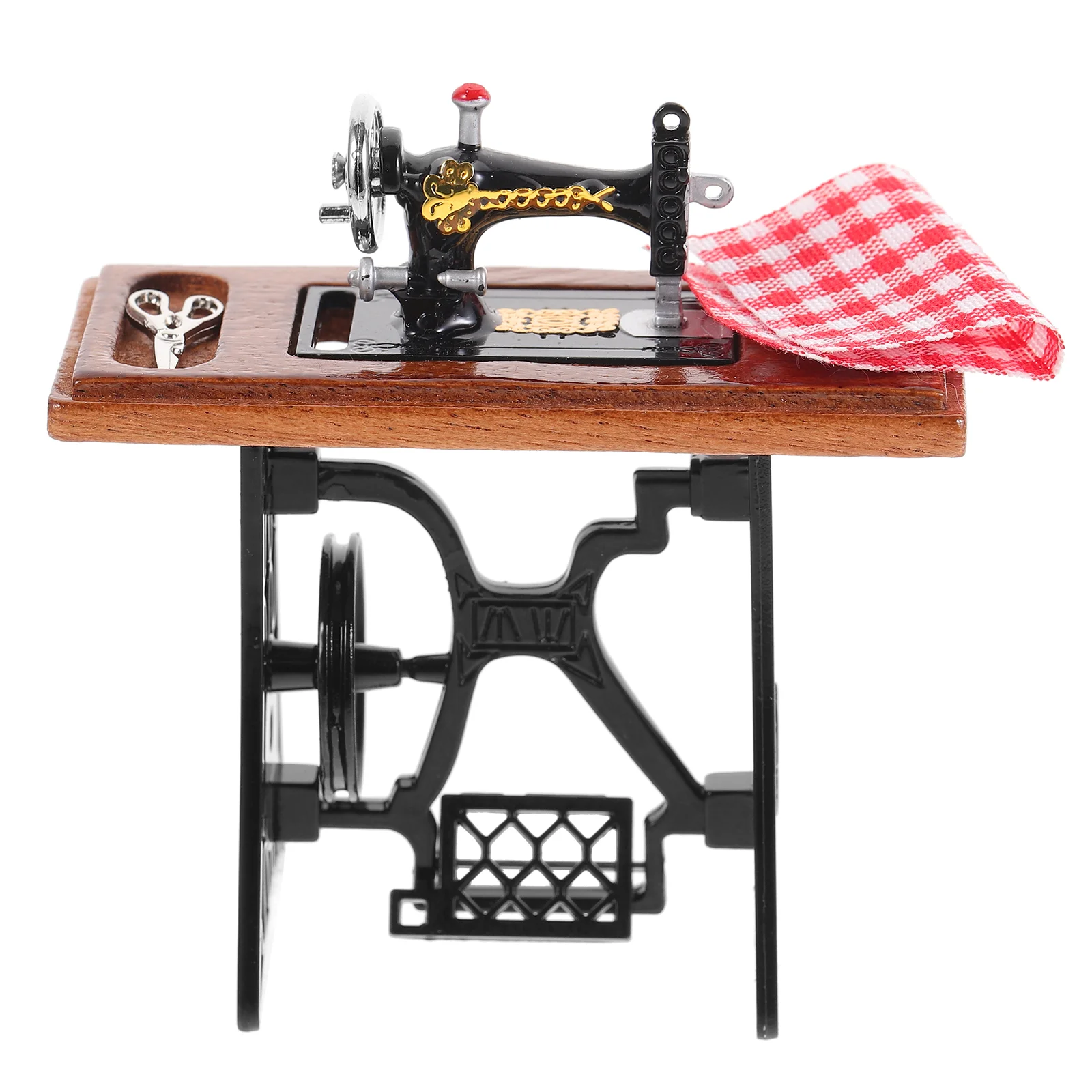 

Миниатюрная швейная машина в стиле ретро, домашняя мебель, швейная машина для декора