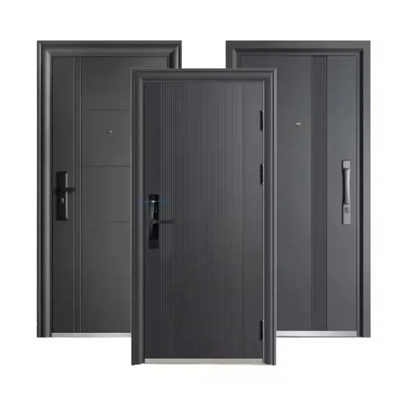 Porte de sécurité d'entrée extérieure en acier d'usine chinoise
