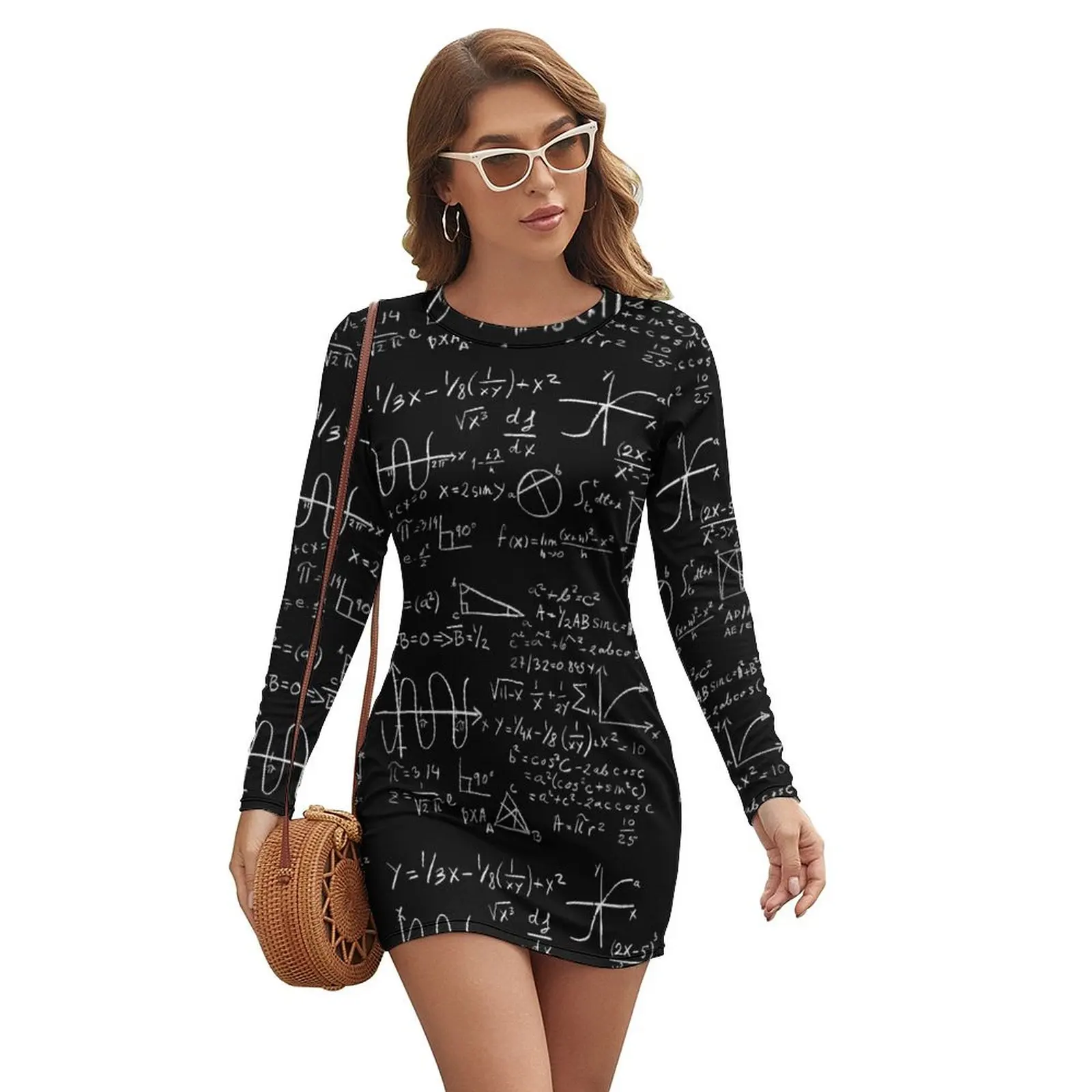 

Math Long-sleeved Dress summer dress woman 2024 Prom gown Female dress