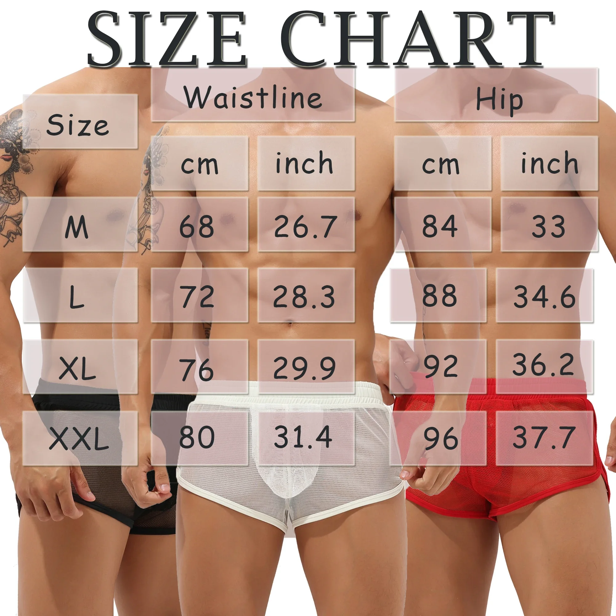 YUFEIDA Mens Transparent Shorts Mesh Sheer See Through Boxershorts Male Sexy Swim Surf Trunks Underwear Bathing Suits Underpants