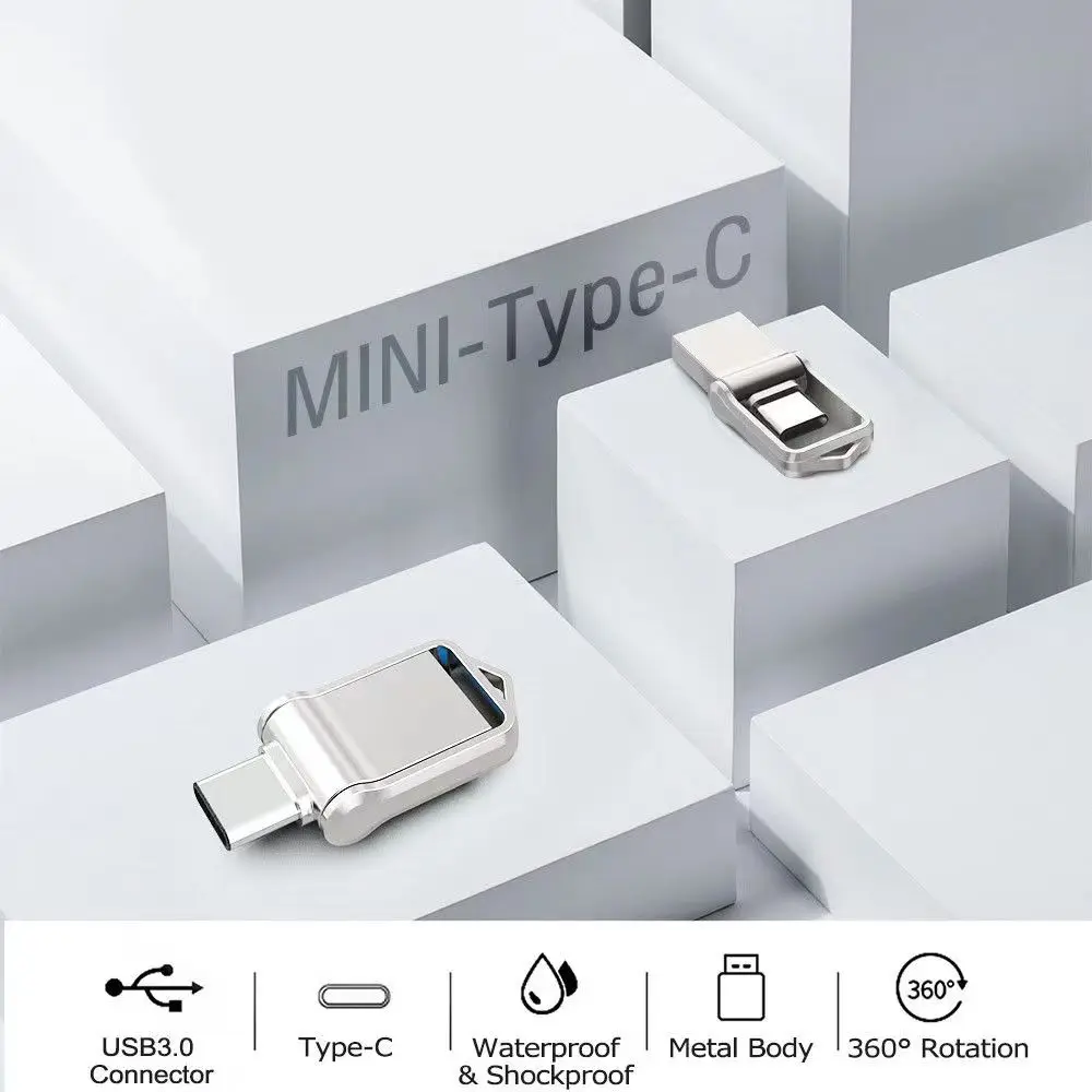 샤오미 USB 3.2 고속 플래시 드라이브, C타입 인터페이스, 휴대폰 컴퓨터용 이중 사용 플래시 메모리 스틱, 2TB, 1TB, 512GB