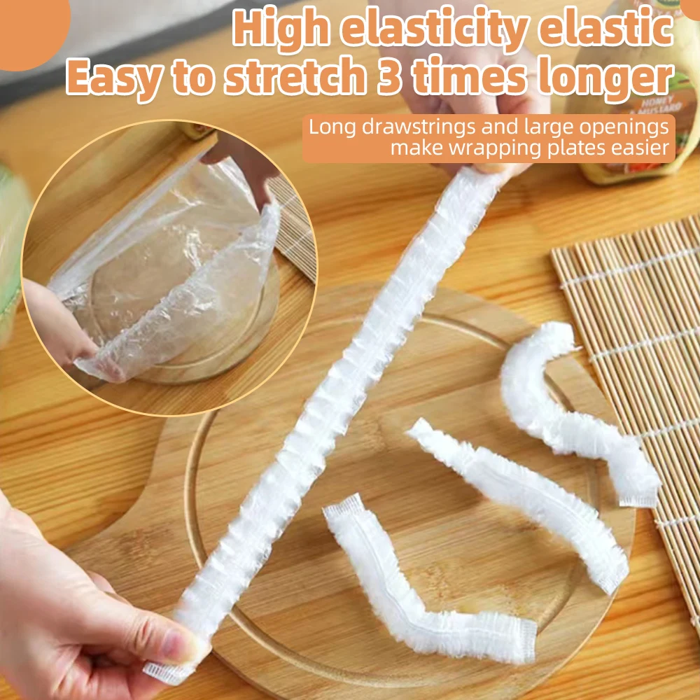 Disposable Food Cover Food Grade Fresh-keeping Plastic Bags 50/100/200pcs Vegetable Fruit Bowl Cover Kitchen Storage Accessories