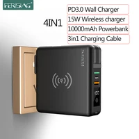 FERISING LED Qi Wireless Charger Power Bank 5
