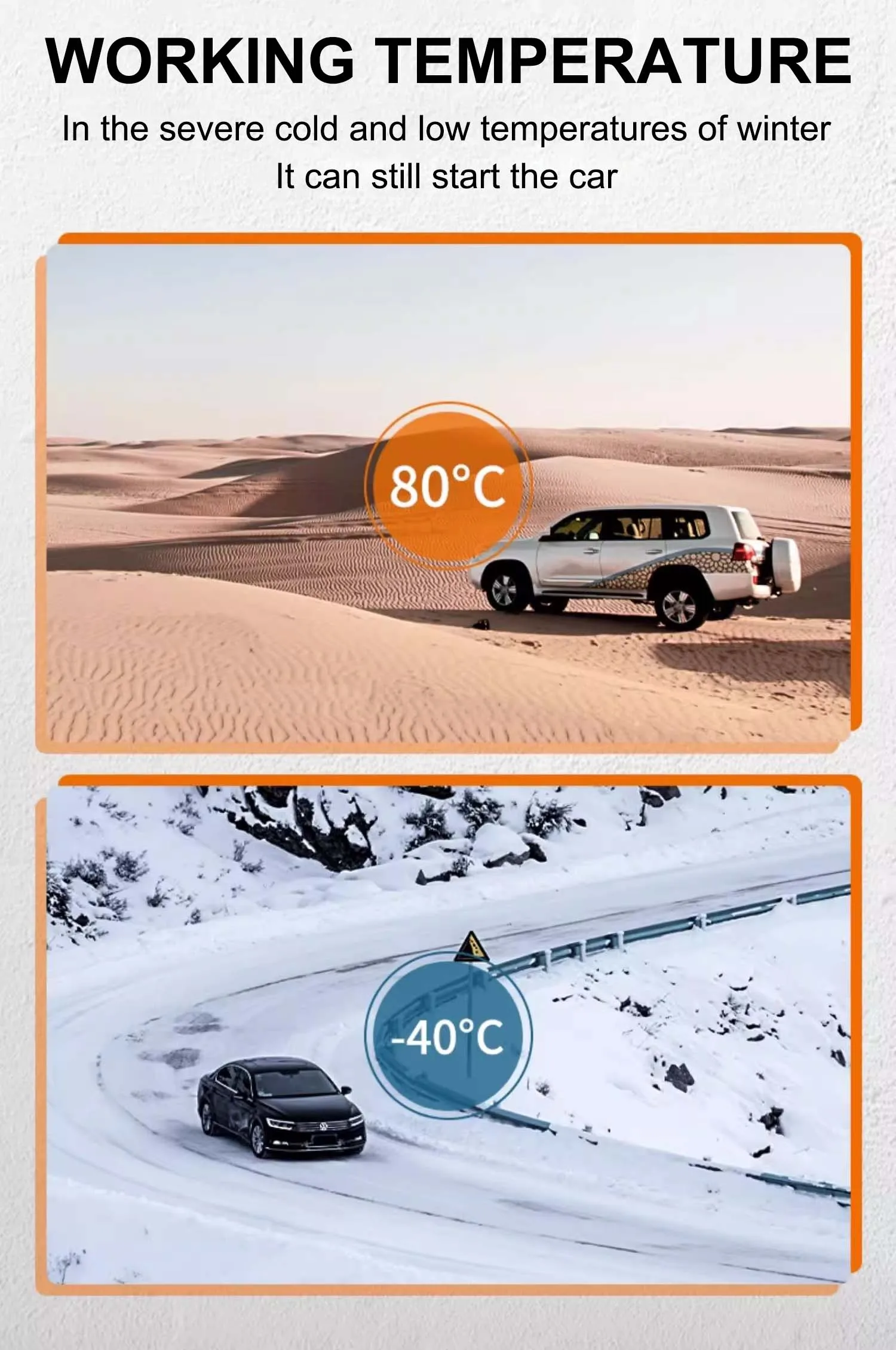close‑up of jump starter ports