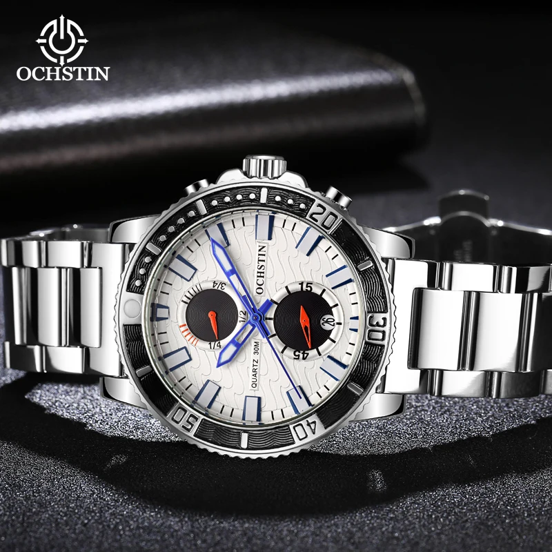 OCHSTIN Originale Series Multi-functional Quartz Watch Steel Strap HD Glow-in-the-dark Gentleman Quartz Watch