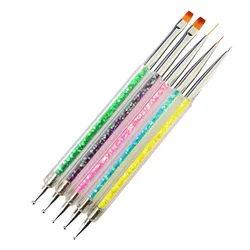 5-Piece Nail Art Dotting and Brush Set for Professional Manicures (Paillette)