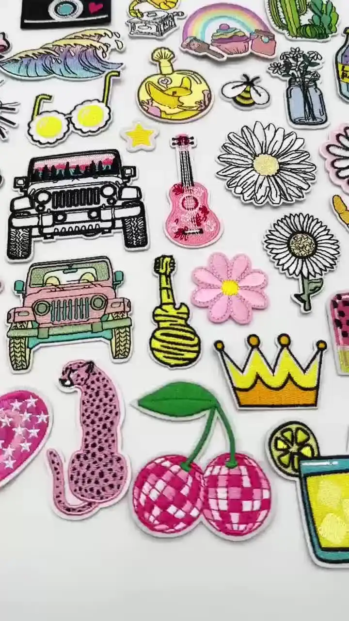 Вышитые мультяшные цветочные нашивки THINKINS