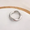 High End PVD Wholesale No Fade&Waterproof Fashion Minimalist Wave Shaped Stainless Steel Ring for Women Girl 6