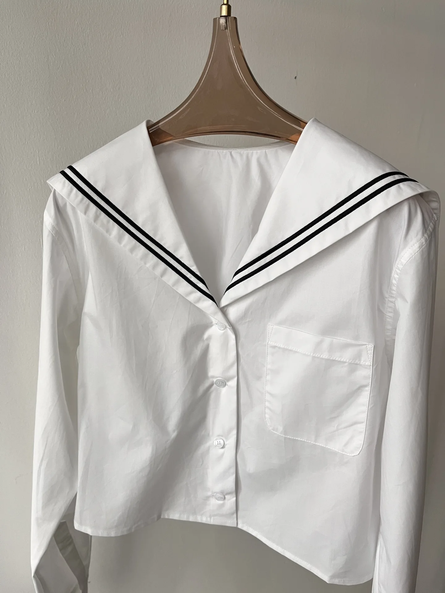 

navy long sleeve shirt