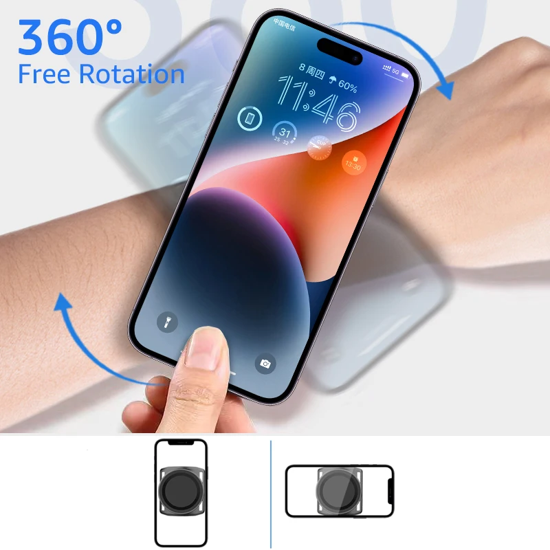 Phone Armband Mobile Phone Armband Phone Arm Band Wrist Strap Magnetic Phone Holder for MagSafe Universal Strong Magnet Wristband Sports Armband for Hiking Running Cycling Gym