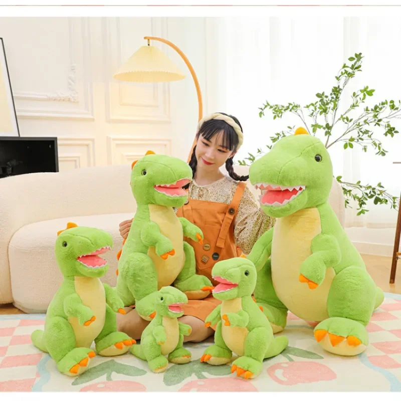 Peluche T-Rex 40 Cm – Dinosauro Grigio Realistico In Cotone PP, Morbido Cuscino Per Bambini E Regalo Compleanno