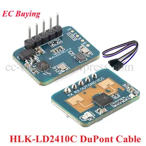 HLK-LD2410C 24G mmWave FMCW, миллиметровая волна 5 м, радар присутствия человека, датчик движения, Бесконтактный модуль обнаружения сердцебиения, кабель