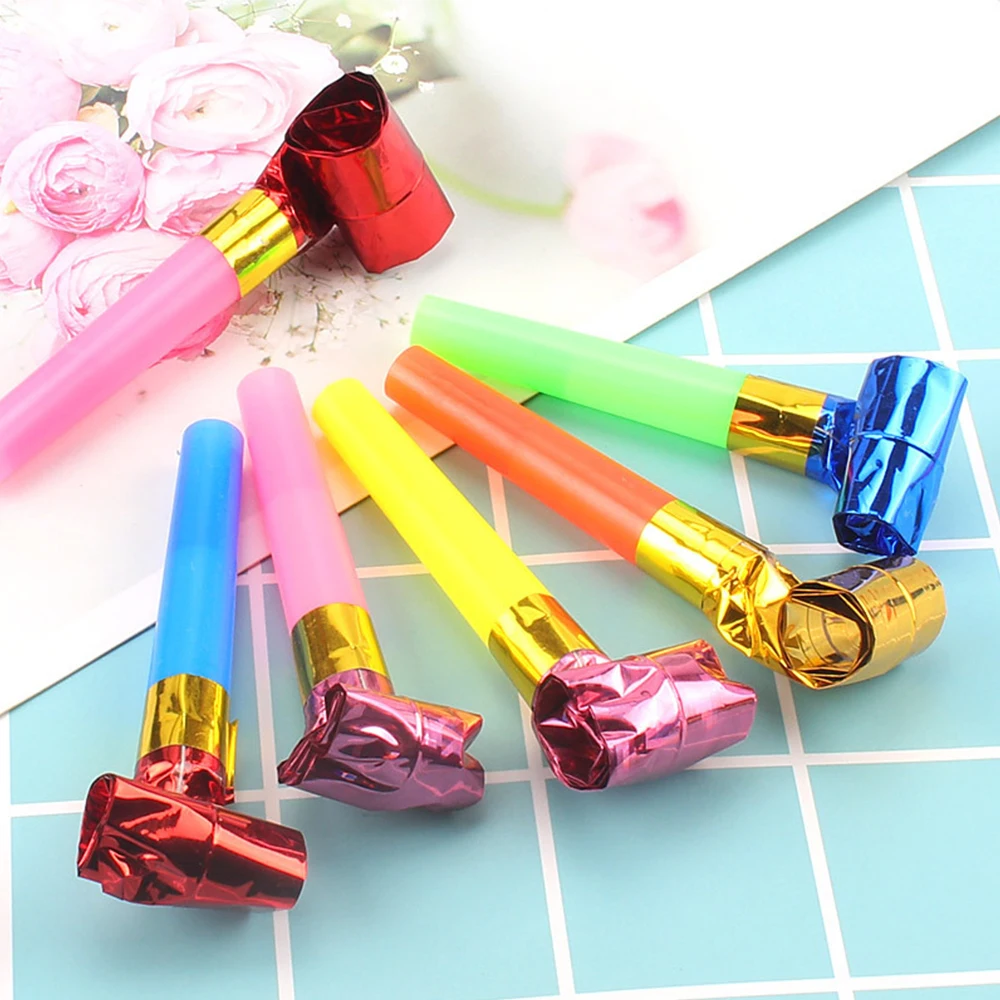 Multi Color Blowouts Whistles, Children's Toys, Cheering Football Fan, Trumpet Noise Maker, Birthday Party Favor Gift, 50Pcs