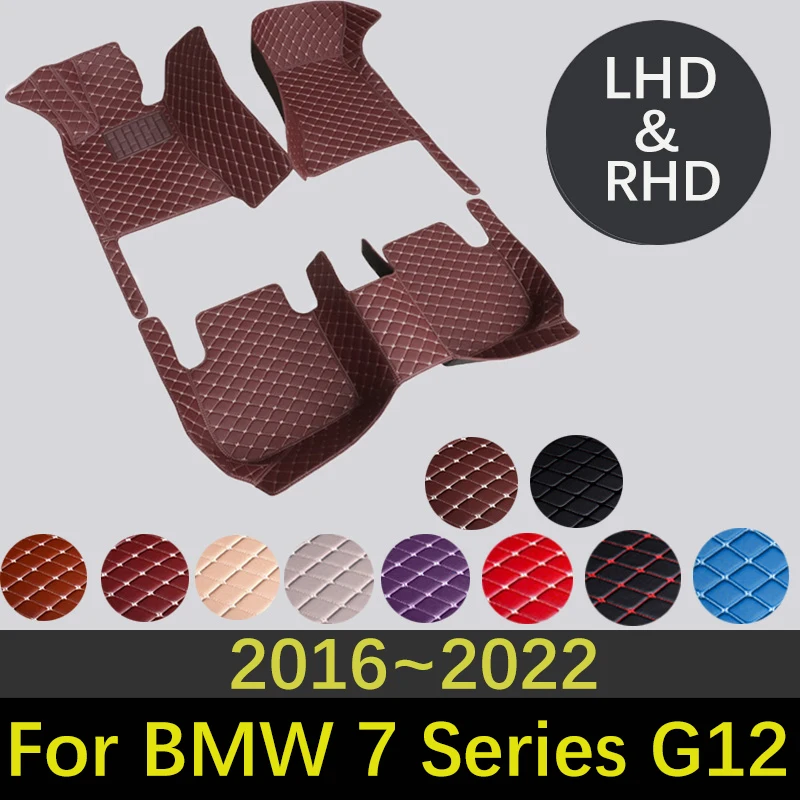 

Leather Car Floor Mats For BMW 7 Series G12 730li 740li 750li 2016~2022 Interiors Accessories Custom Carpets Car Styling Rug