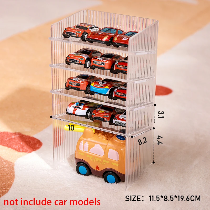 6 Vetrine Espositori Acrilici Per Auto In Scala 1:64 Con Base Nera, Organizer Per Modellini Hot Wheels, 10,6 X 4,6 X 4,6 Cm