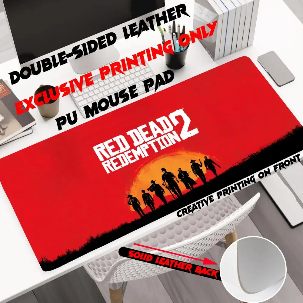 

Fashion Game Red Dead Cool R-Redemption 2 Mousepad Large Size Office Desk Protector Mat PU Leather Waterproof Mouse Pad Desktop