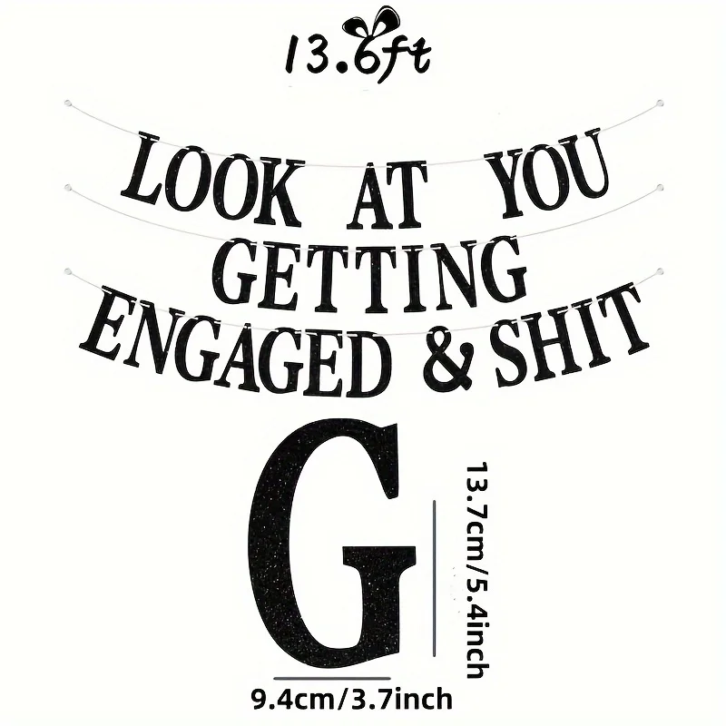 Guarda a te che ti fidanzano e Sh * t Banner sposa per essere decorazione regalo di recente fidanzamento per la sposa matrimonio Brial Shower - immagine 2