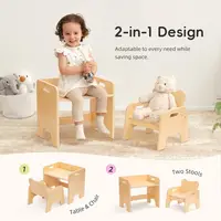 Montessori Toddler Table and Chair Set, Wooden Activity Furniture for Kids, Ideal for Eating, Reading, Drawing, Play, and as a S 2