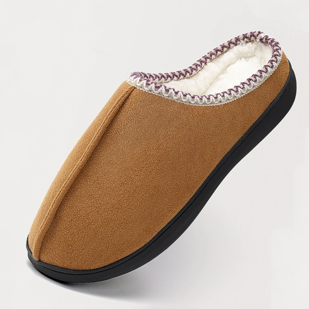 

Comwarm Winter Cotton Slippers Men Anti-Slip Fluffy Warm Women's Slippers Memory Foam House Slippers With Durable Rubber Sole
