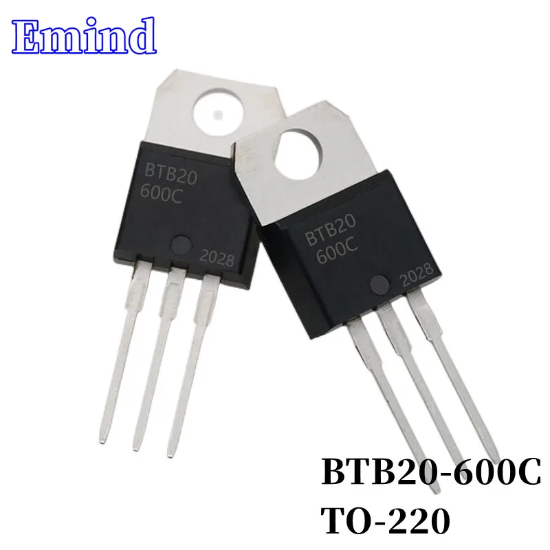 

20/50/100/200/500Pcs BTB20-600C BTB20 Triac 20A/600V TO-220 DIP Thyristor Large Chip