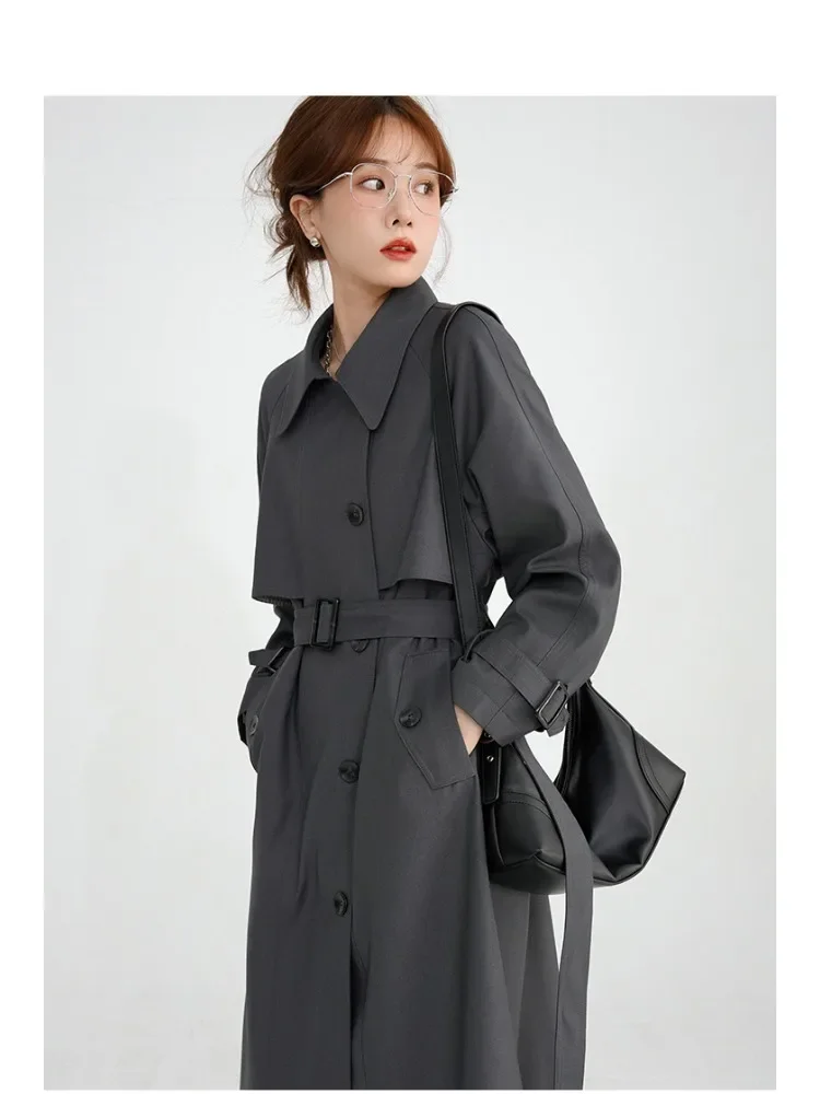 少也眼 Runway-Inspired French British Loose Trench Coat