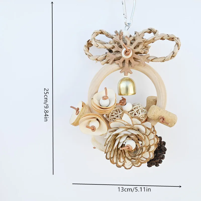 Parrot Bird Supplies Plant Straw Chewing Ring Natural Wood Chip Flower Pine Cone Grass Flower Chew Toy parrot toy bird toy