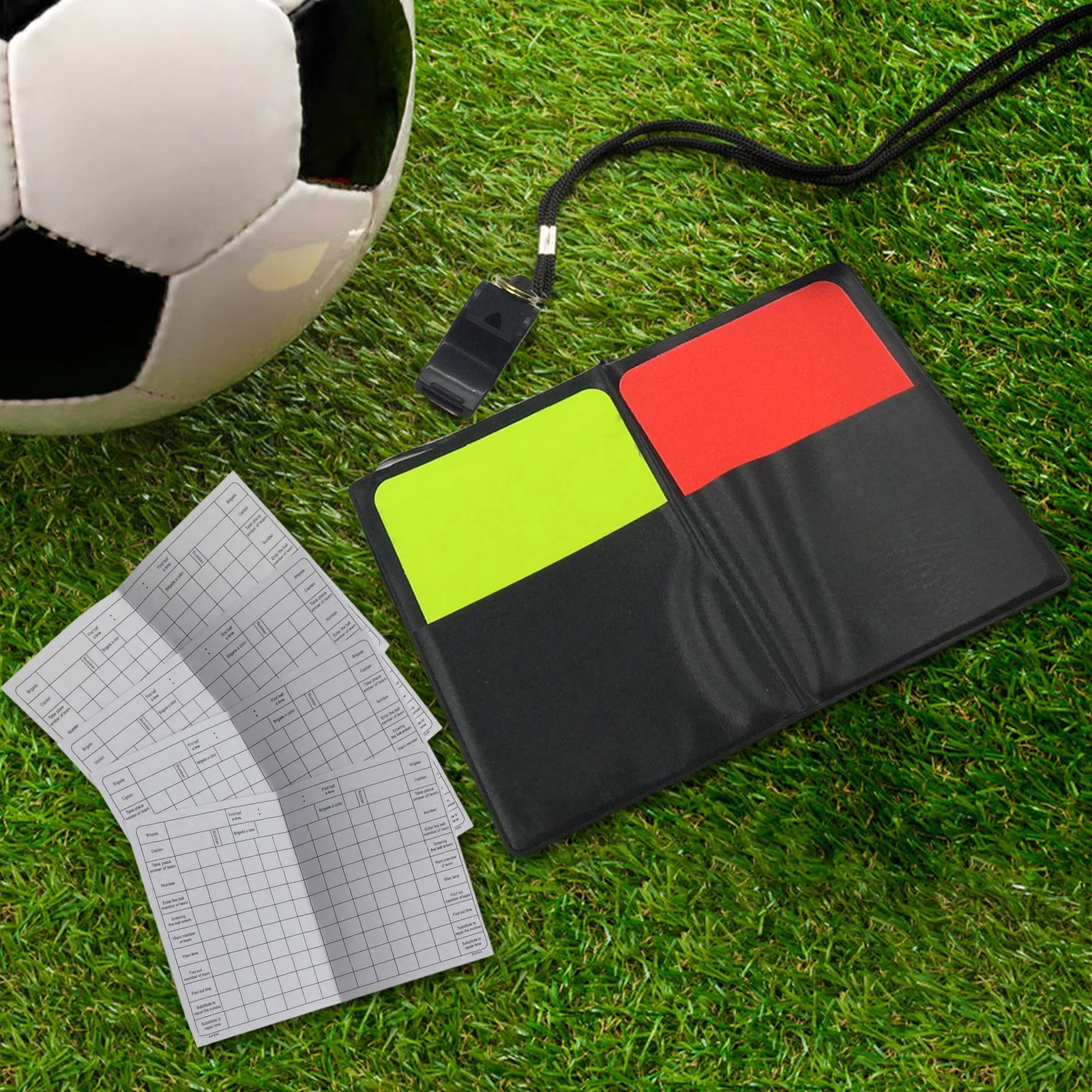 Gohantee 2ps futebol acessórios jogo árbitro notebook com cartão vermelho  cartão amarelo e lápis para jogos de futebol árbitros - AliExpress