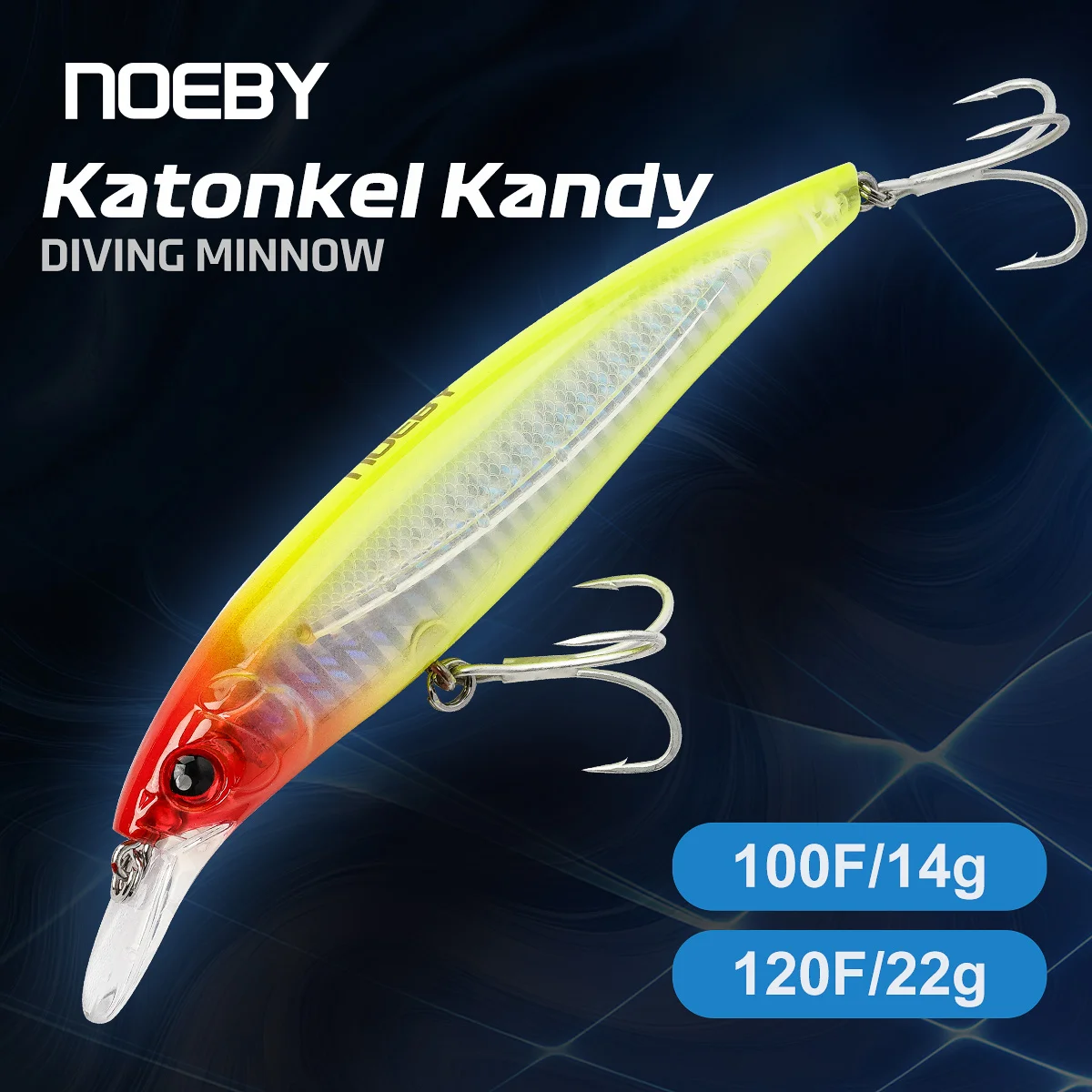 NOEBY Minnow Angelköder 100mm 14g 120mm 22g Unterwasser-Tauchköder Jerkbait Harter Köder Schwimmender Seebarsch Bonito Angelköder