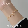 Lnngy Moissanite Bracelet With Certificate 925 Sterling Silver Four-leaf Flower Adjustable Chain Bracelets for Women 2025 Trend