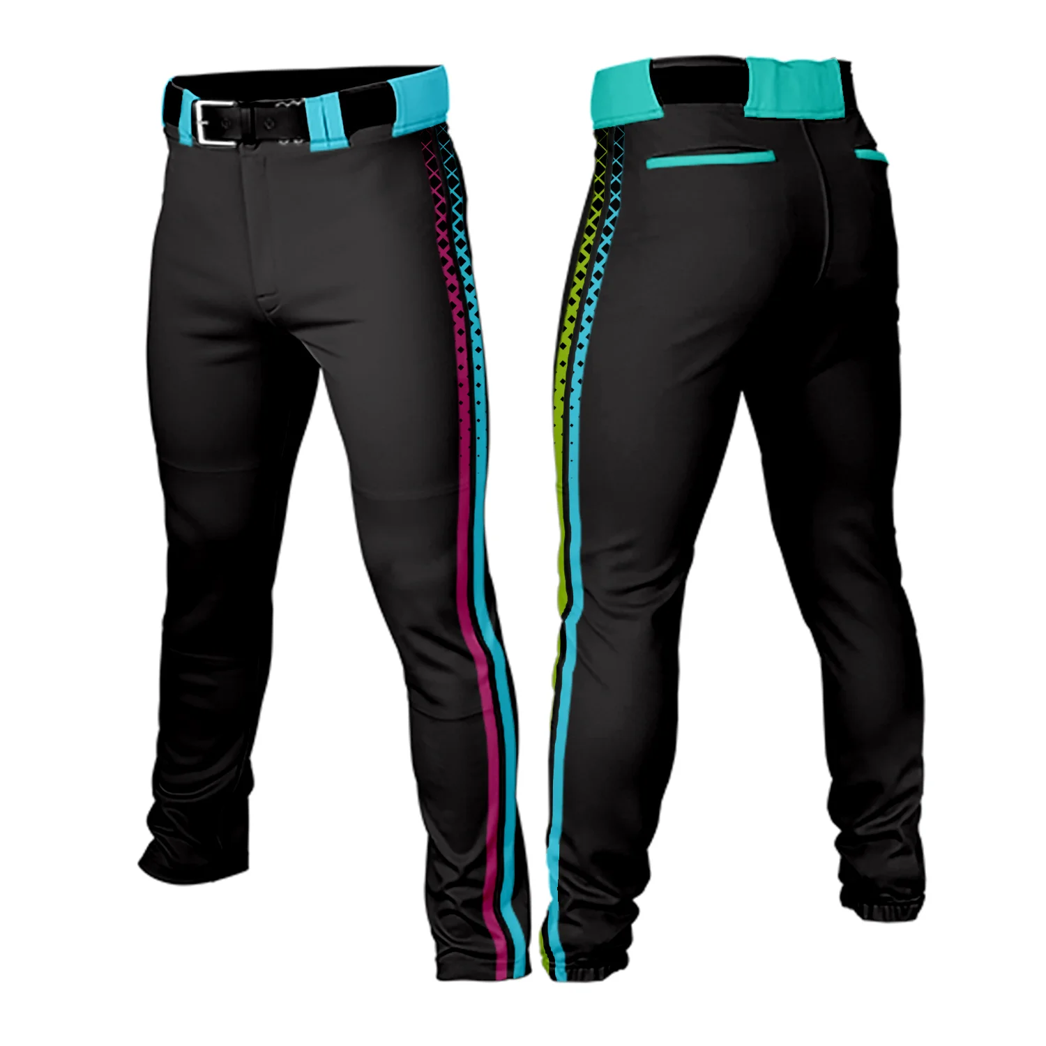Men Youth Traditional Baseball Game Pants Softball Training Uniform Breathable Casual Sports Trousers