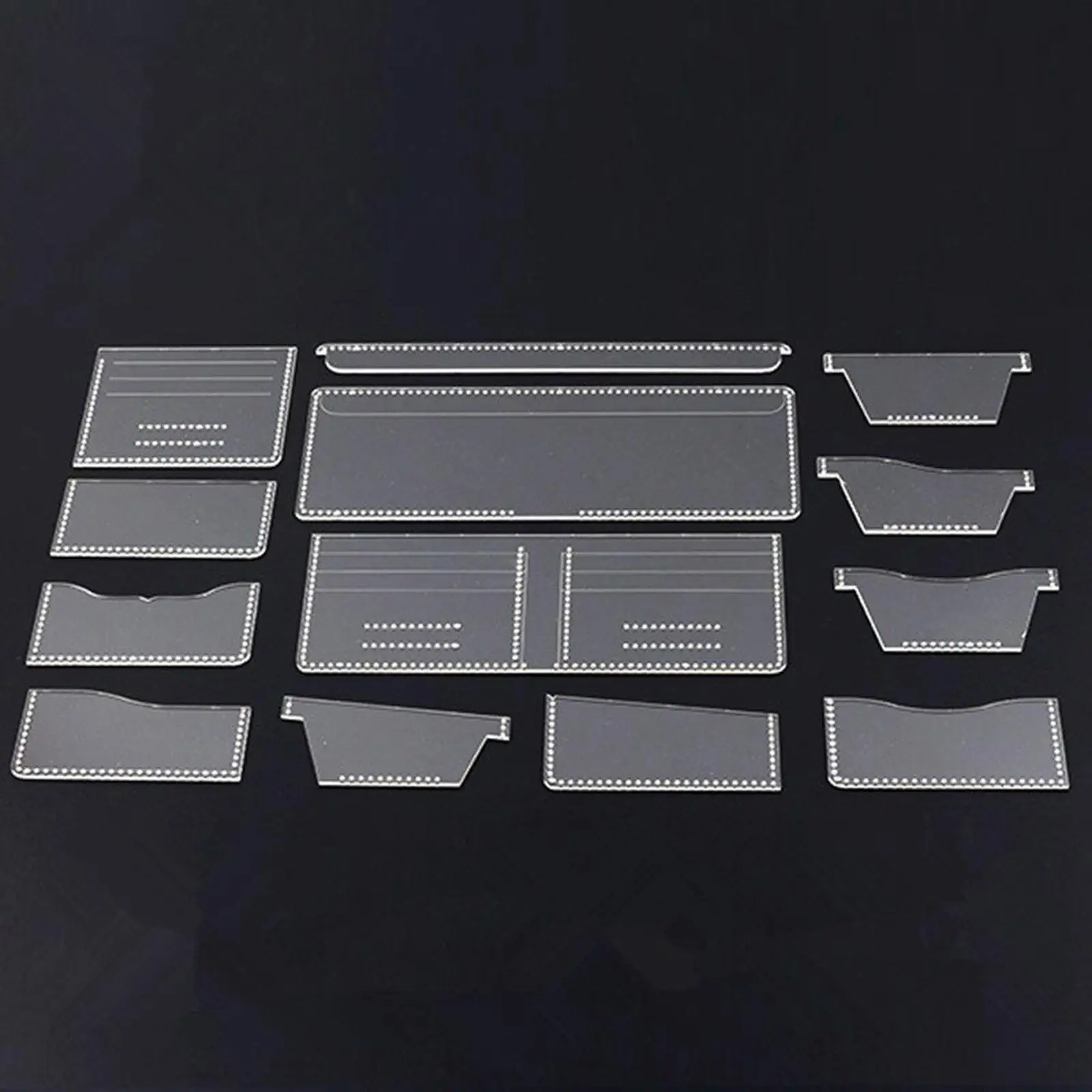 Leather Craft Template Set 13 Pcs Clear Pieces Wallet Patterns
