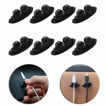 

20 Pcs Soft Silicone Car Data Cord Cable Mount Wires Fixing Clips Multifunctional Desk USB Wire Fastener Clip Organizer