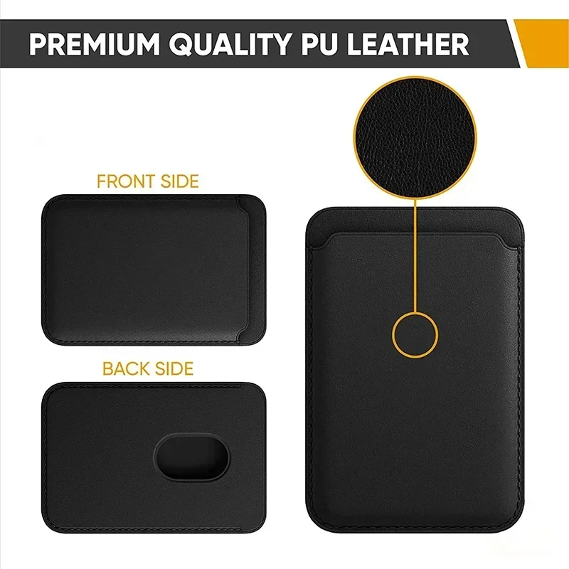 Magsafe Leather Magnetic Card Holder Wallet with Card Slots Accessory