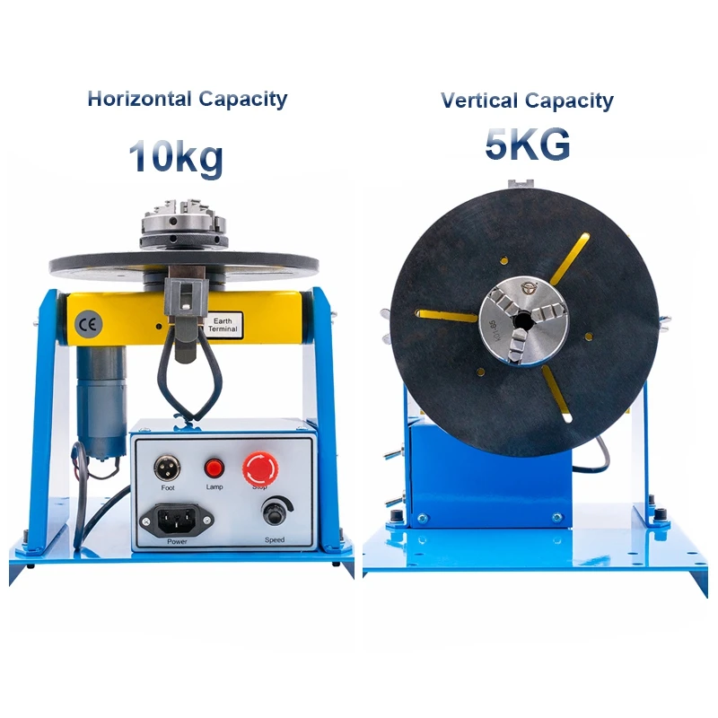 HD-10 10KG Welding Positioner Turntable Mini Rotating Table 110/220V Weld Displacement Small Rotary Work Tables With Chuck 65mm 3