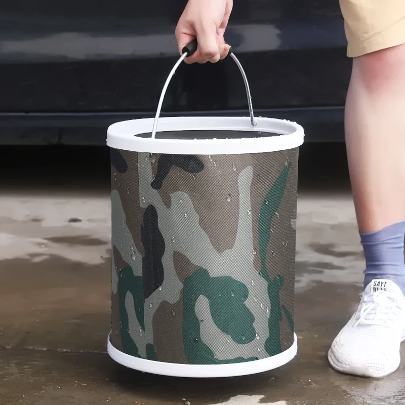 Portable Outdoor Backpack Fishing 11L and 20L Thicken Multifunctional Camouflage Car Wash Cleaning Tool Folding Bucket