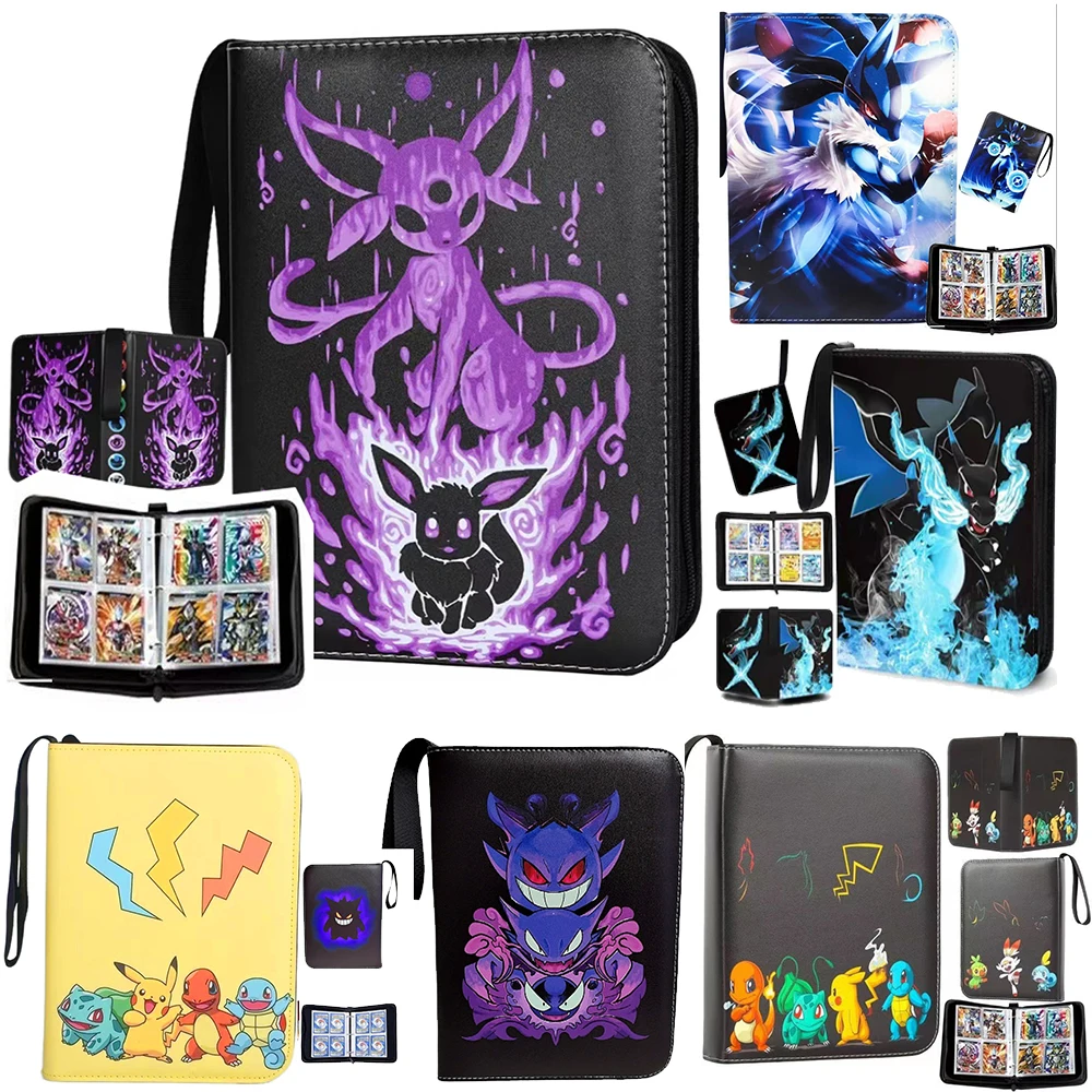 400PCS Trading Card Album Binder Photocard PU Zipper Carte Holder Toys Collection Folder Letters Pokemones Cards' Hobby trading card album
