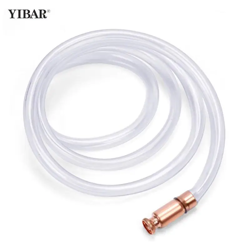 Red Copper Self-priming Siphon Filler Pipe Manual Pumping Oil Pipe Fittings Siphon Connector Gasoline Fuel Water Shaker Siphon