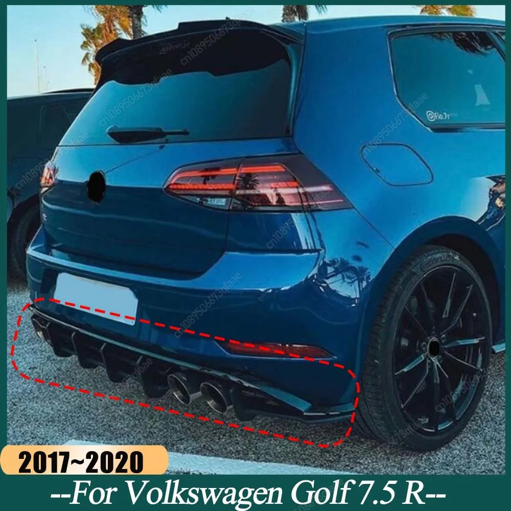 Maxton Style Heckdiffusor Splitter Verlängerung Spoiler Aero-Kits für Volkswagen Golf 7.5 R 2017-2020 Schwarz Bodykit Tuning
