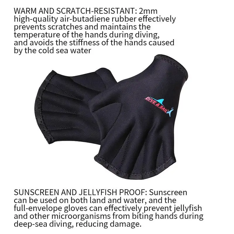 Paddle Gloves Swimming Gloves Aqua Fit Swim Training Gloves Neoprene Thermal Water Gloves Webbed Fitness Training Swim Gloves 5
