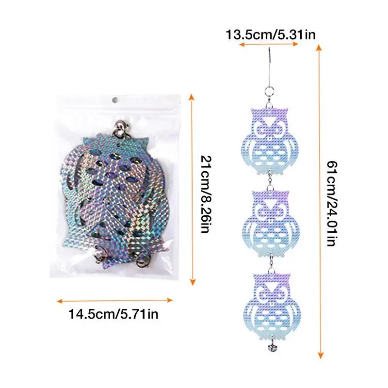 Owl Bird Repellents Control 24.02in Owl-Shaped Reflectors Board for Outdoor Bird Scare Woodpecker Repellents Garden Accessory bird accessories