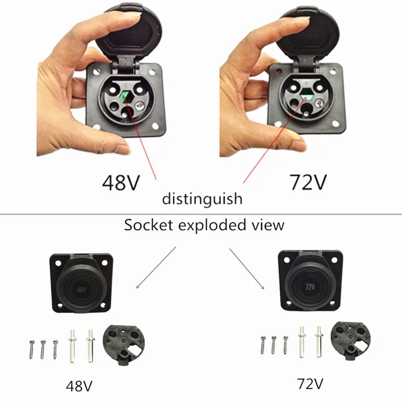 Original YEEDA 48V /72V plug & socket kit Y-60 for LVTONG/Marshell/Eagle/Excar/Langqing Electric golf cart 4