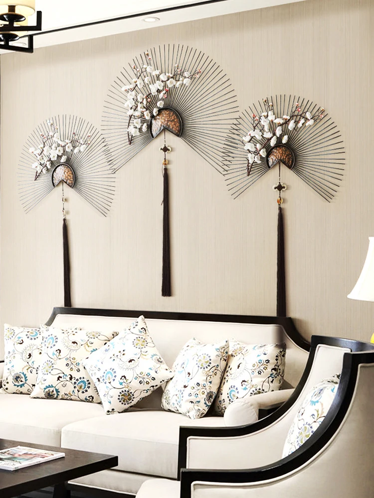 

Metal Fan Wall Decor Large Decoration Flower Corridor Wall Ornament Hanging Shelf Modern Hanging Abanico Decorative Fans AA50SZ