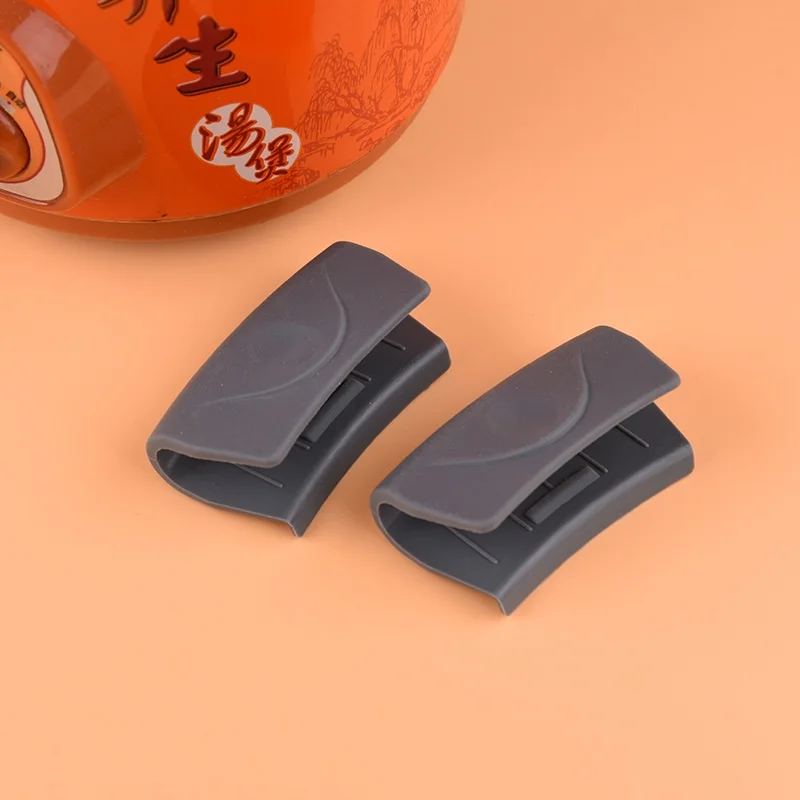 Pot Handle Silicone Grip Pad Silicone Grey Environmentally Friendly Material Heat Insulation and Non-Slip 2PCS silicone pan handle cover