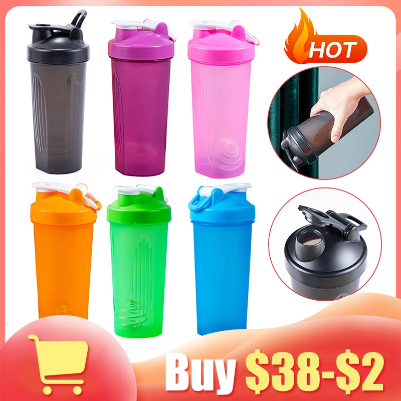 600ml Protein Powder Shaker Bottle Leak Proof Water Bottle For Gym Fitness Training Sport Shaker Mixing Cup With Scale protein bottle shaker bottle shaking cup protein shaker cup self stirring shaker cup