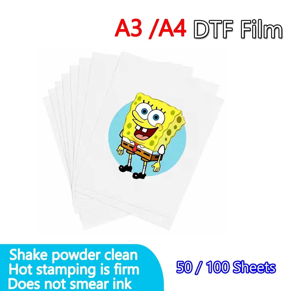 PET 전사 필름 A3/A4 DTF 잉크 인쇄용 직접 전사 필름 인쇄용 PET 필름 인쇄 및 전사