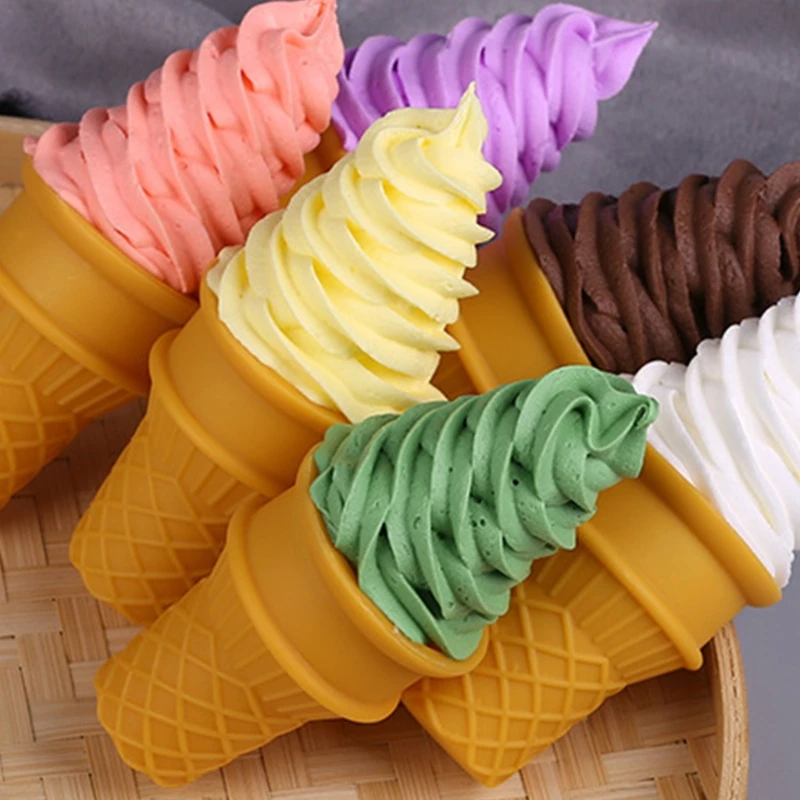 Simulation Ice Cream Model Realistic Artificial Ice Cream Cone Fake Food Dessert Shop Window Display Model Photo Props Kids Toy kitchen food toys food photography props food model