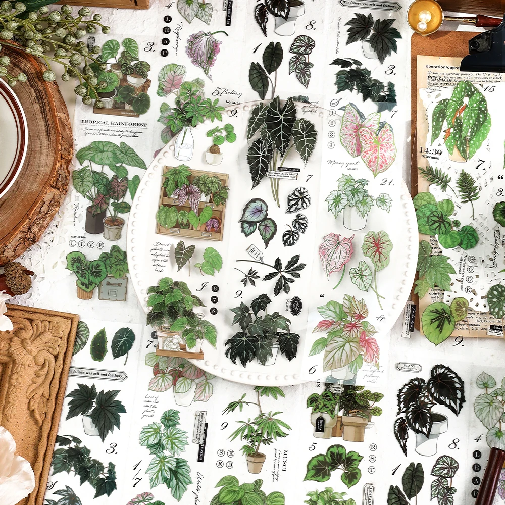 

6 Sheets Assorted Potted Plant Theme Stickers Cutting Decor Phone Laptop Aesthetic Scrapbooking Hand Account Waterproof Labels