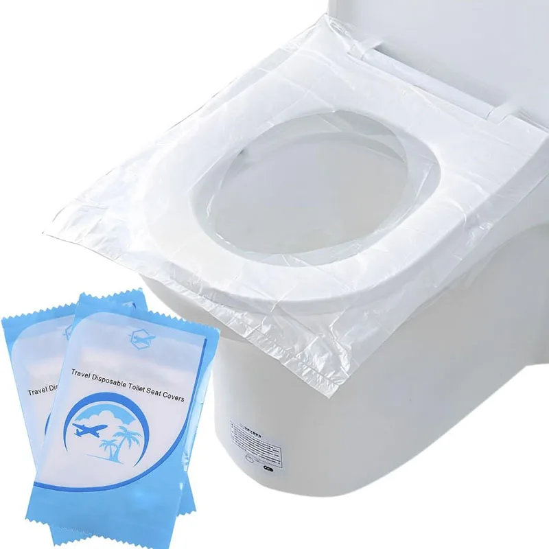 

10-50PCS Disposable Plastic Toilet Seat Covers Mat Toilet Paper Pad 100% Waterproof for Travel/Camping Bathroom Accessories Set